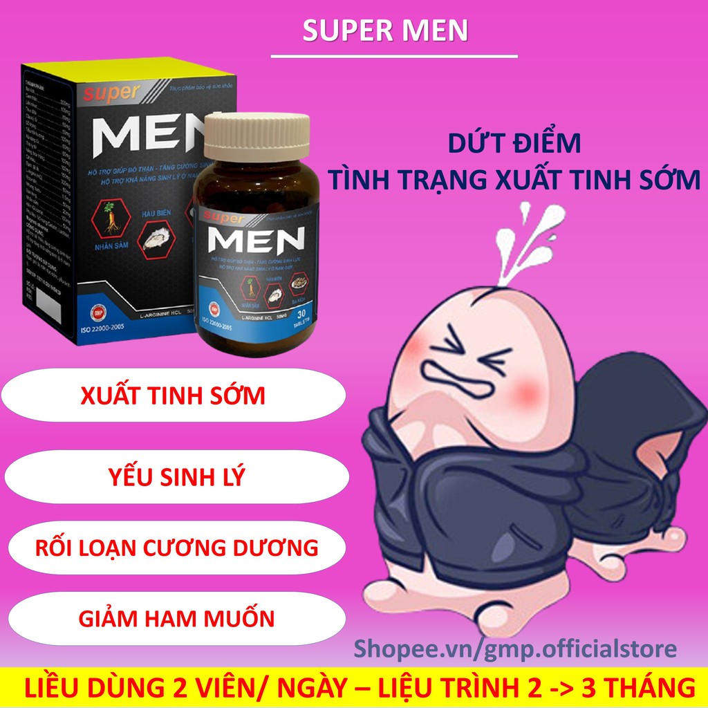 [DỨT ĐIỂM YẾU SINH LÝ] Tinh chất hàu biển SUPER MEN cải thiện tình trạng xuất tinh sớm yếu sinh lý rối loạn cương dương