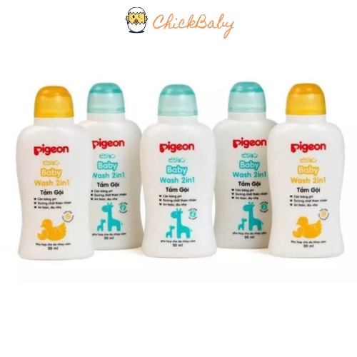 Sữa tắm cho bé sơ sinh, tắm gội cho bé Pegion Xanh Dương cho da nhạy cảm 200ml ChickBabyShop