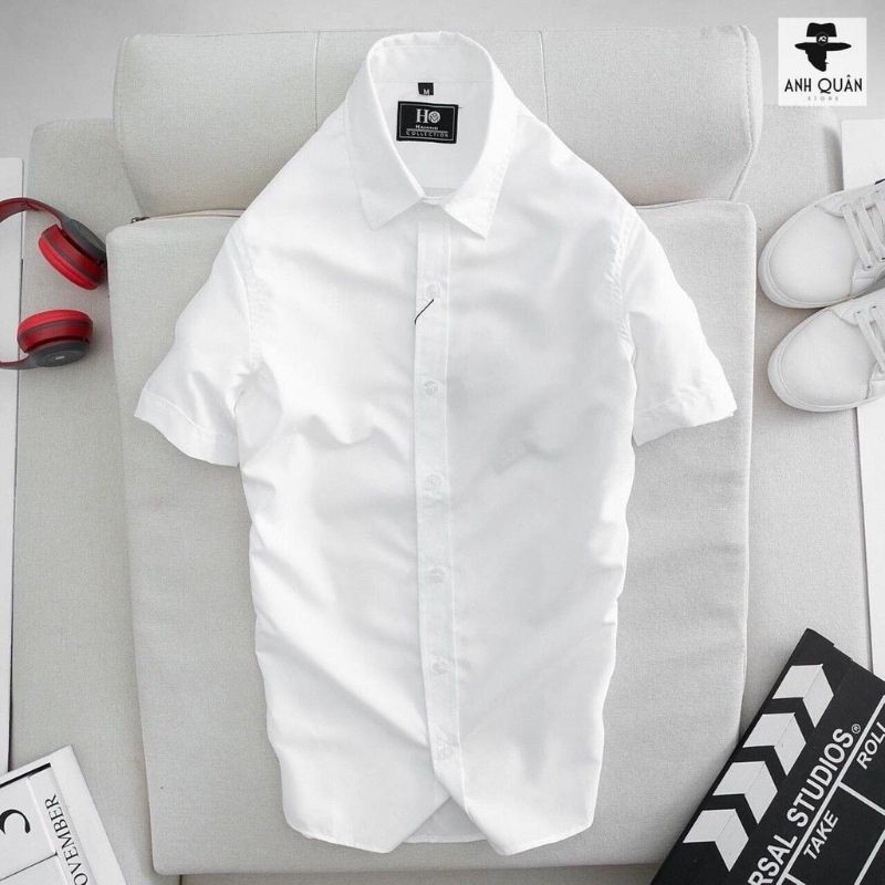Áo sơ mi nam trơn tay ngắn chất vải lụa cao cấp đẹp giá rẻ TAKA 22 | BigBuy360 - bigbuy360.vn