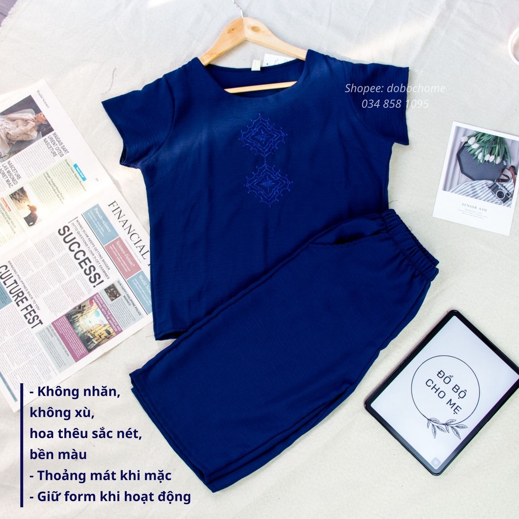 Bộ Đồ Trung Niên Mùa Hè, Đồ Bộ Đũi Trung Niên, Đồ Bộ Trung Niên Vải Đũi Quần Lửng