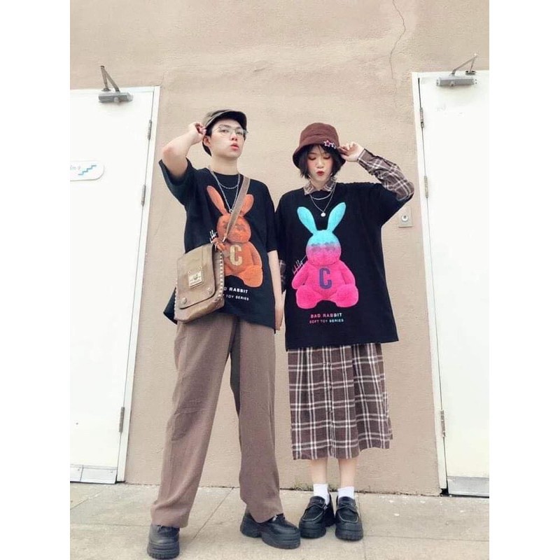 Áo Thun Tay Lỡ Thỏ C CAMNHUNG Áo Thun Nam Nữ Unisex Hot Hit