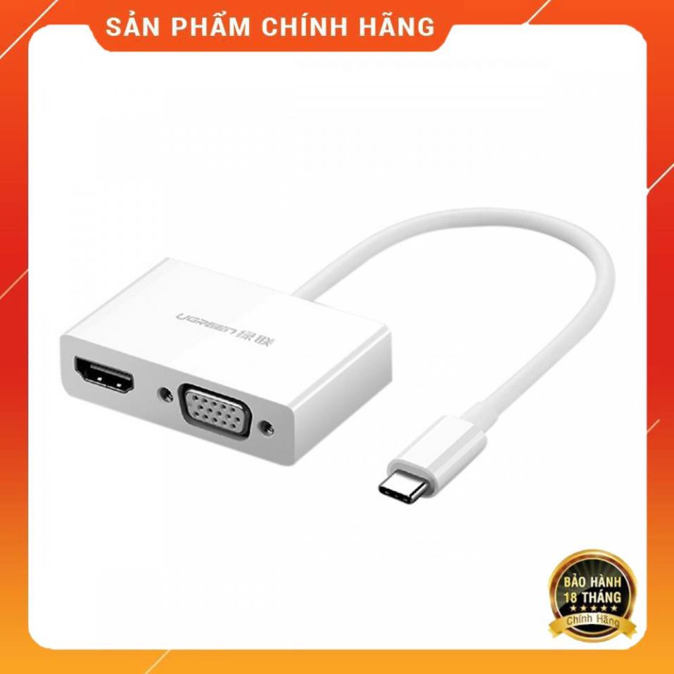 Ugreen 30843 - Cáp USB type C to HDMI/VGA fullHD 3D 4Kx2K chính hãng ✔HÀNG CHÍNH HÃNG ✔