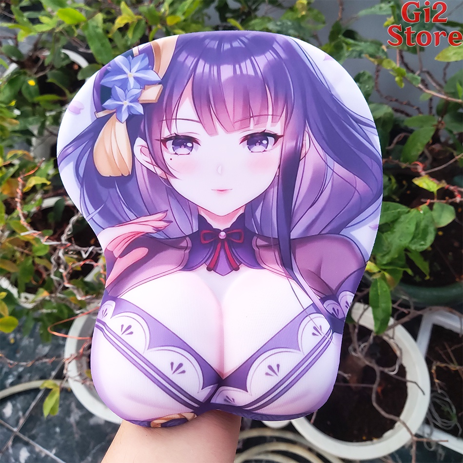 Lót chuột Anime Game 3D Silicon Genshin Impact Raiden Shogun Yae Miko Ganyu Ayaka Hu Tao Shenhe Eula Keqing siêu rẻ