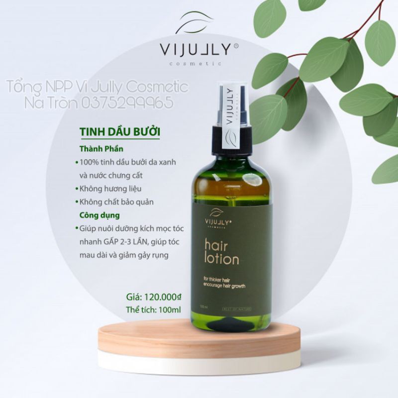 Tinh Dầu Bưởi Hair Lotion VI JULLY COSMETIC Chính Hãng Kích Mọc Tóc, Ngăn Rụng Tóc, Dưỡng Ẩm