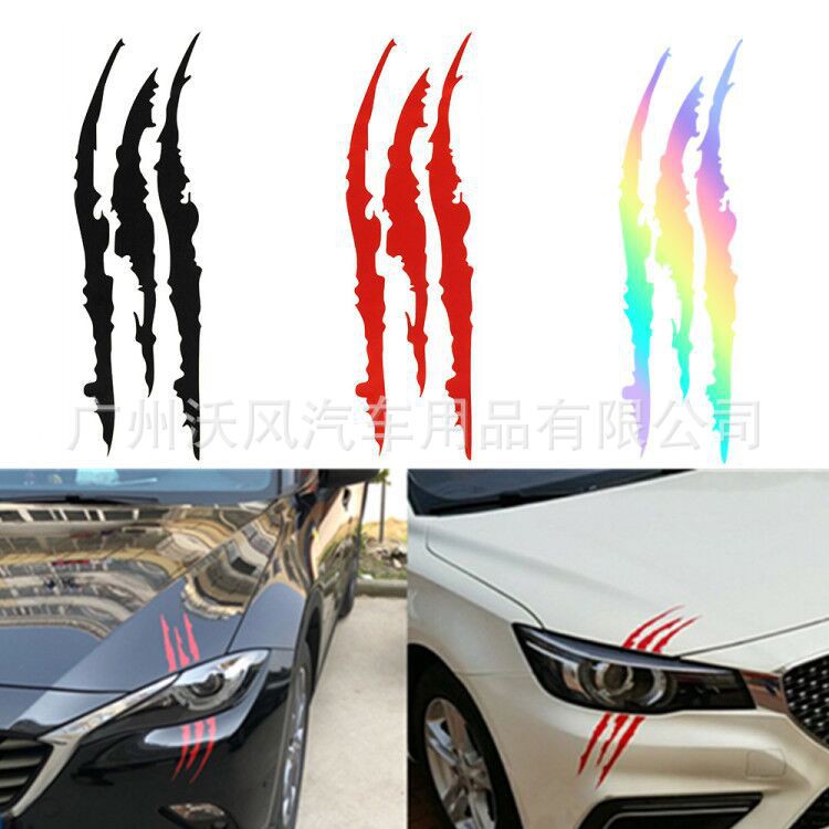 Decal dán xe ô tô hình VẾT CÀO trang trí đèn pha xe hơi tạo điểm nhấn cá tính thời trang