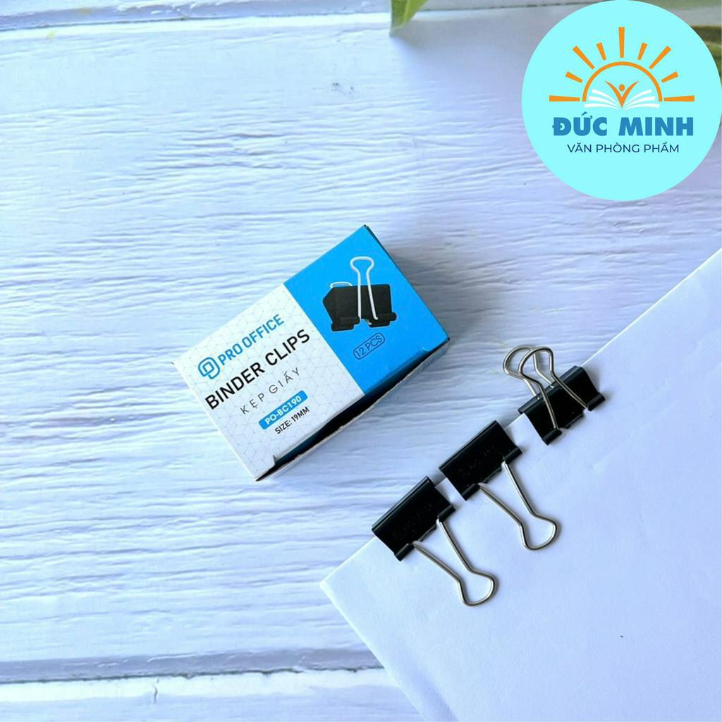 Kẹp tài liệu, kẹp bướm sắt đủ cỡ Pro Office, hợp kim mạ BC150/BC190/BC250/BC320/BC410/BC510 - vpp Diệp Lạc