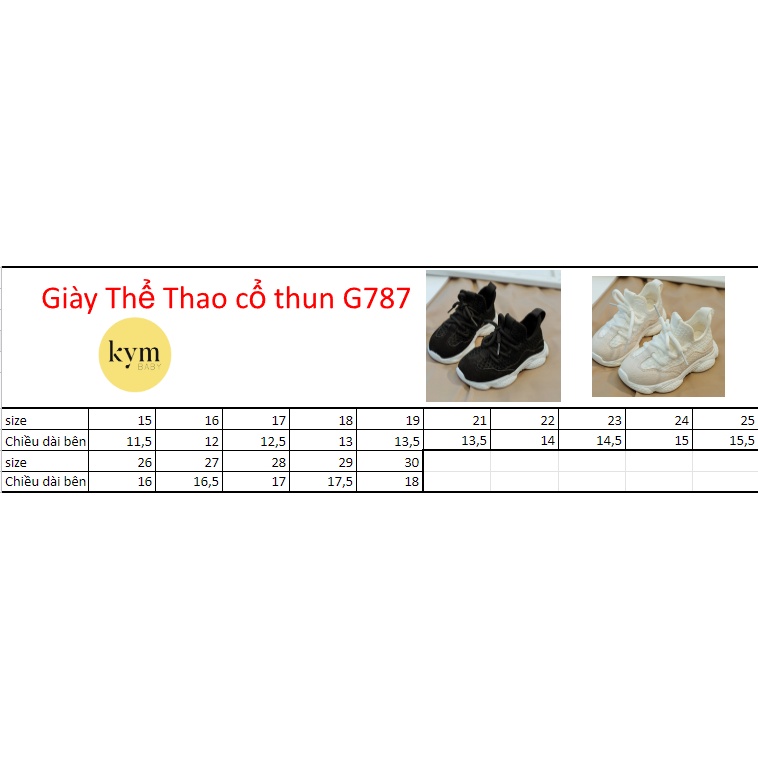 Giày thể thao cổ thun cực nhẹ và êm cho bé G787