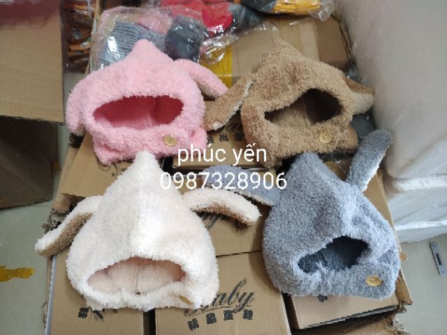 Mũ Len Lông Cừu Cài Cúc Cho Bé (SP000072)