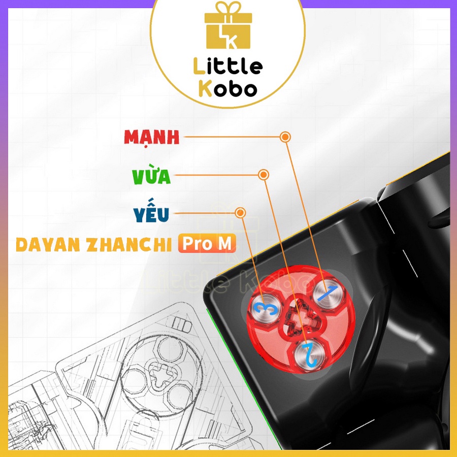 Rubik DaYan ZhanChi Pro M Stickerless Có Nam Châm Cao Cấp Flagship Rubic 3 Tầng (Hãng Mod)