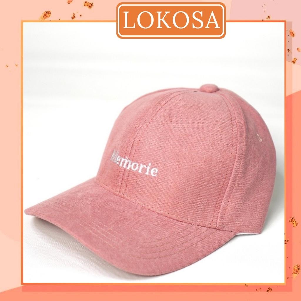 Mũ lưỡi trai lokosa Nón kết thêu chữ Memorie phong cách Ulzzang form unisex nam nữ NO001