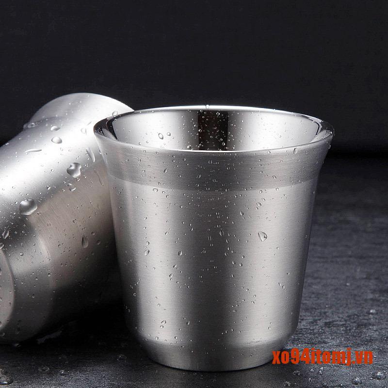 TOMJ Espresso Mugs Double Wall Stainless Steel Espresso Cups Set Insulated Coffe