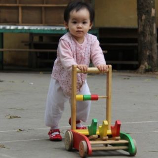 Xe tập đi bằng gỗ hình 3 chú gà cho bé