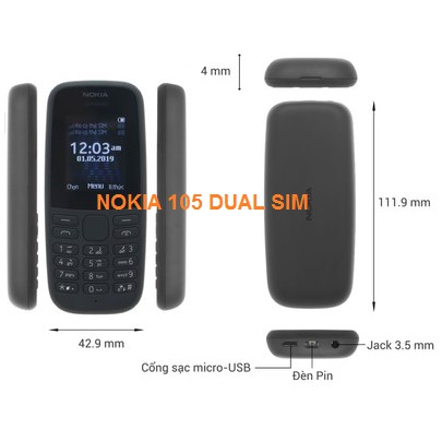 ĐIỆN THOẠI NOKIA 105 DUAL SIM 2 SIM MỚI NGUYÊN TEM CHÍNH HÃNG BẢO HÀNH 12 THÁNG | BigBuy360 - bigbuy360.vn