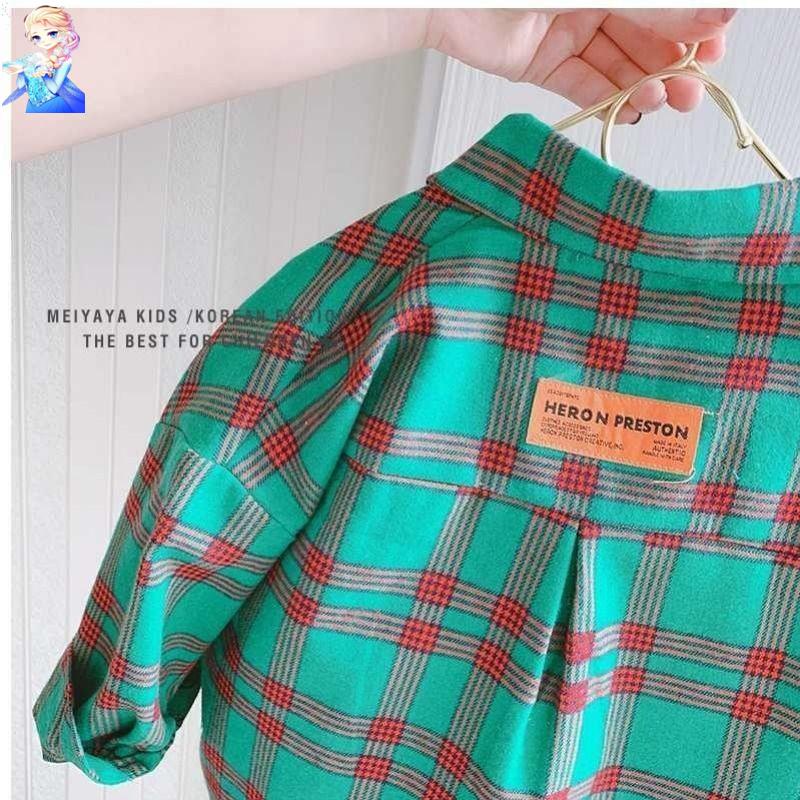 Áo Sơ Mi Tay Dài Họa Tiết Kẻ Sọc Phong Cách Phương Tây Mẫu Mới Thời Trang Xuân Thu Cho Bé Trai