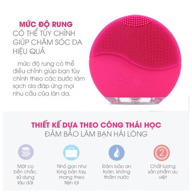 Máy rửa mặt Silicon công nghệ rung tạo sóng âm Massage Forever Lina Mini Chính Hãng