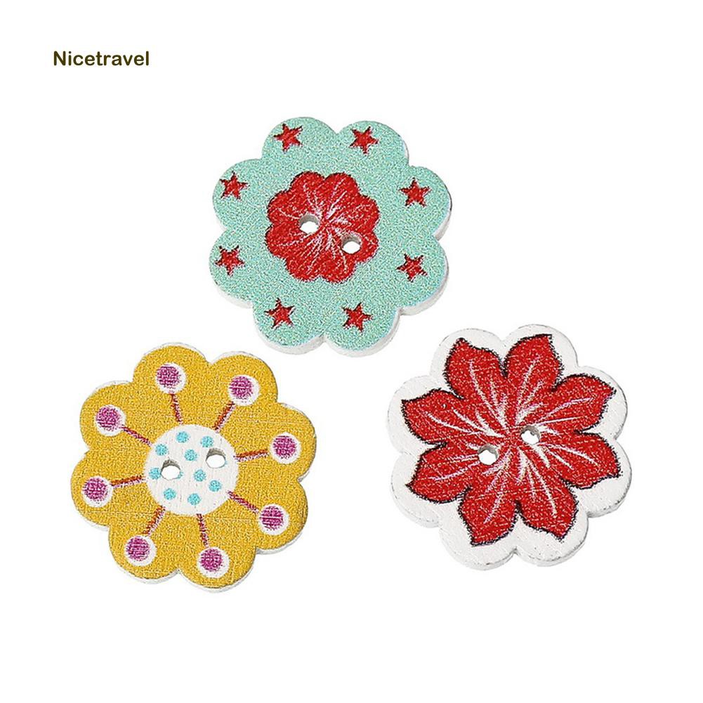 Phụ Kiện Trang Trí Xinh Xắn Chất Lượng✌Set 50 Nút Nhựa Hình Bông Hoa Xinh Xắn Dùng Làm Đồ Thủ Công