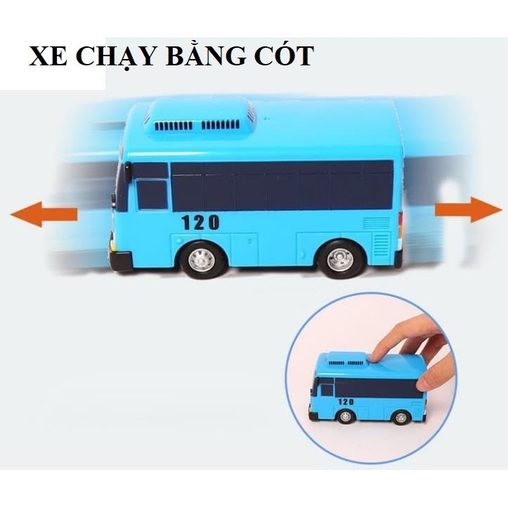 Tayo bus xe buýt đồ chơi trẻ em gồm 4 chiếc tương tứng 4 nhân vật Tayo Rogi Lani Gani - xe bằng nhựa chạy cót