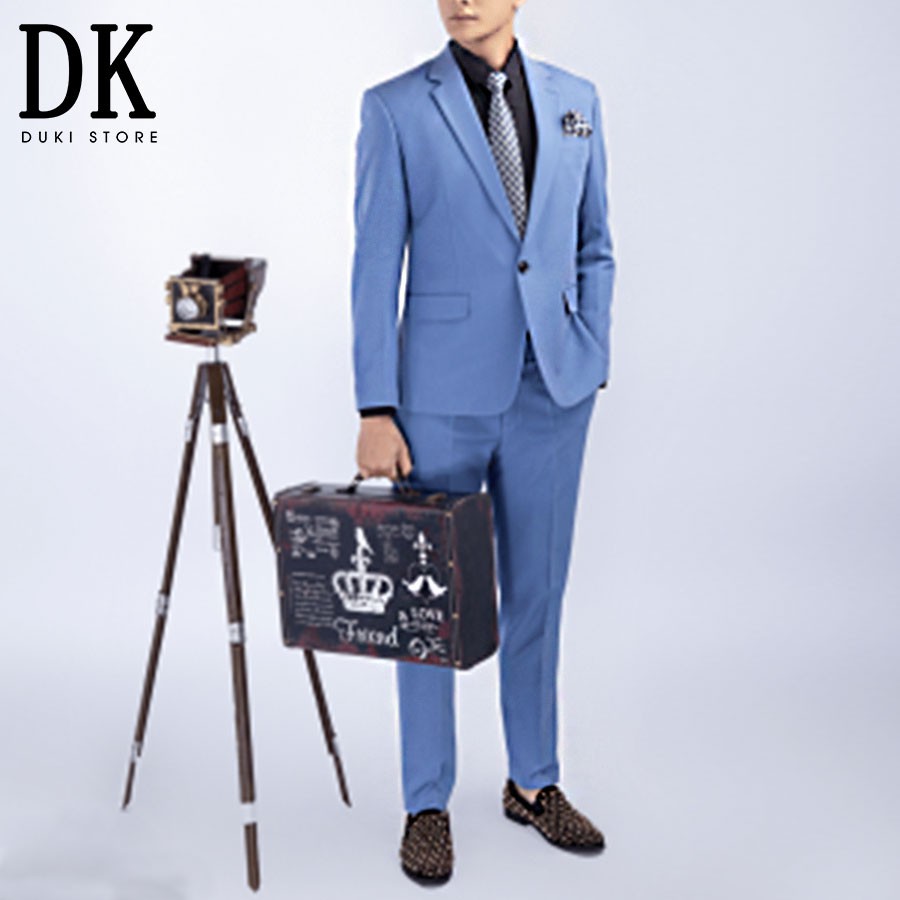 Bộ vest nam màu xanh dương lịch lãm - DUKI STORE