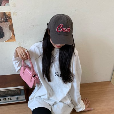 Mũ Lưỡi Trai Mềm Thêu Chữ Crush Cổ Điển Cho Nam Và Nữ