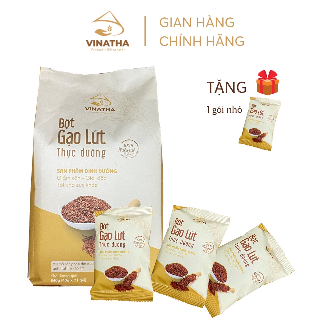 Bột Gạo Lứt Giảm Cân Ăn Kiêng Vinatha 21 túi nhỏ ( 40 gram / túi) VNT05