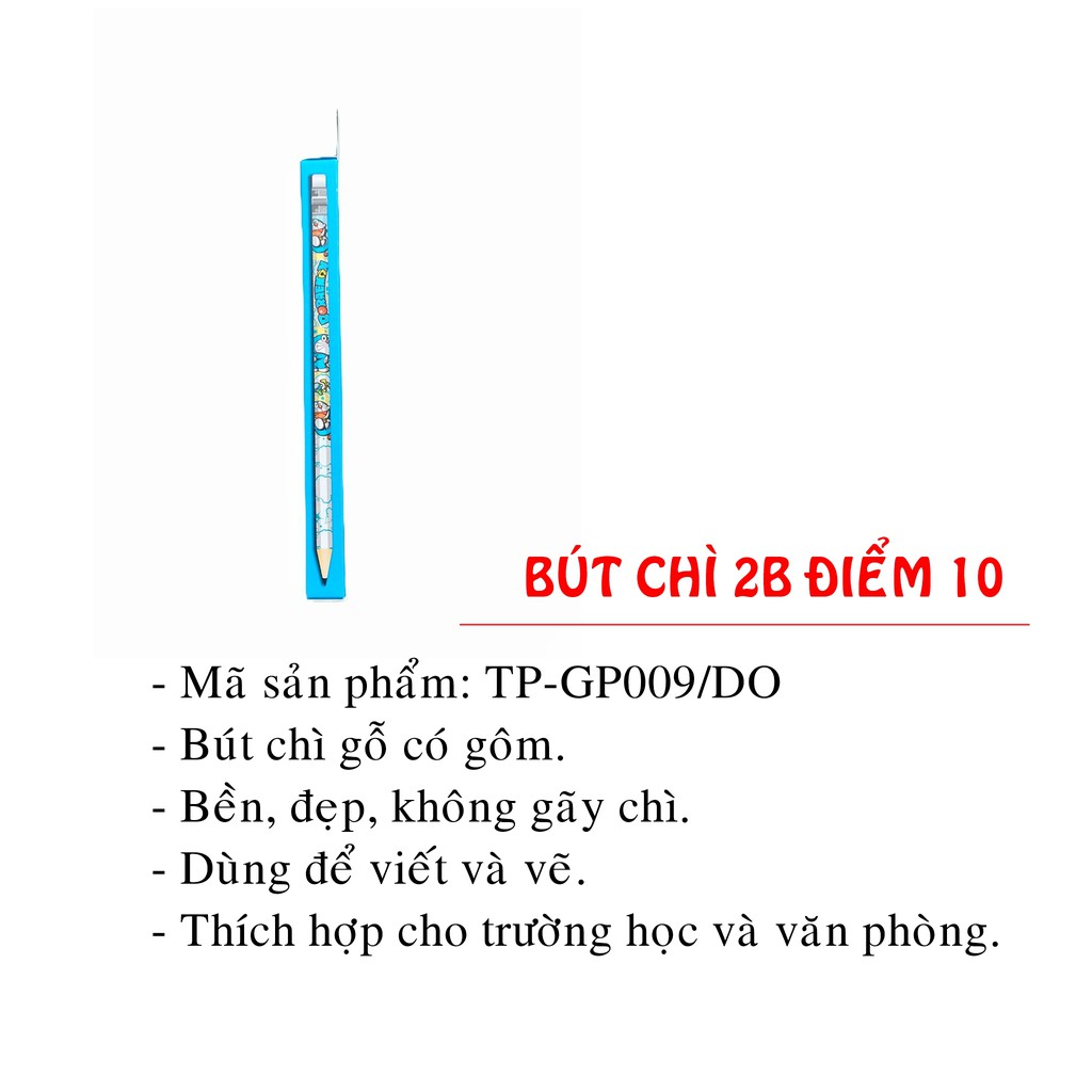 Hộp bút chì 2B điểm 10 TP-GP009 Doraemon 10 cây