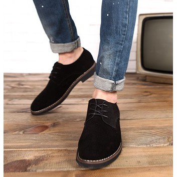 Giày tây nam Derby Black Suede