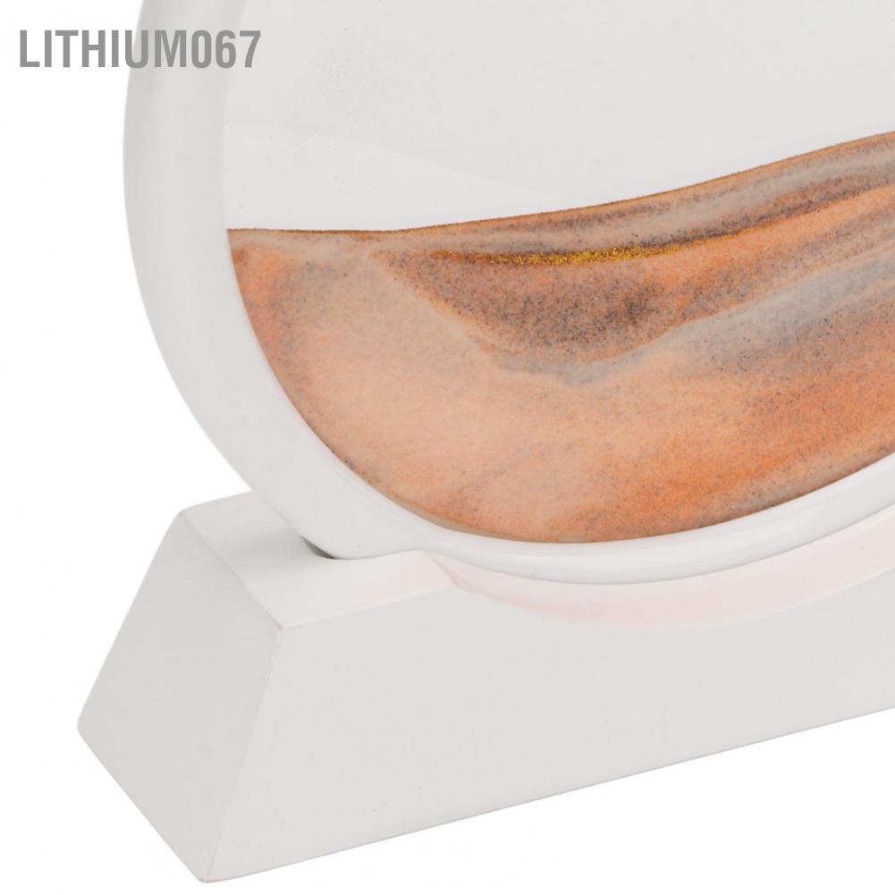 Lithium067 Chuyển động cát nghệ thuật tròn Khung trắng 3D Kính trong suốt cao không phai màu Màu sắc sống Bền chuyển lỏng