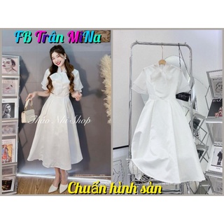 Đầm trắng tay tiên thắt nơ cổ🤍- chuẩn video
