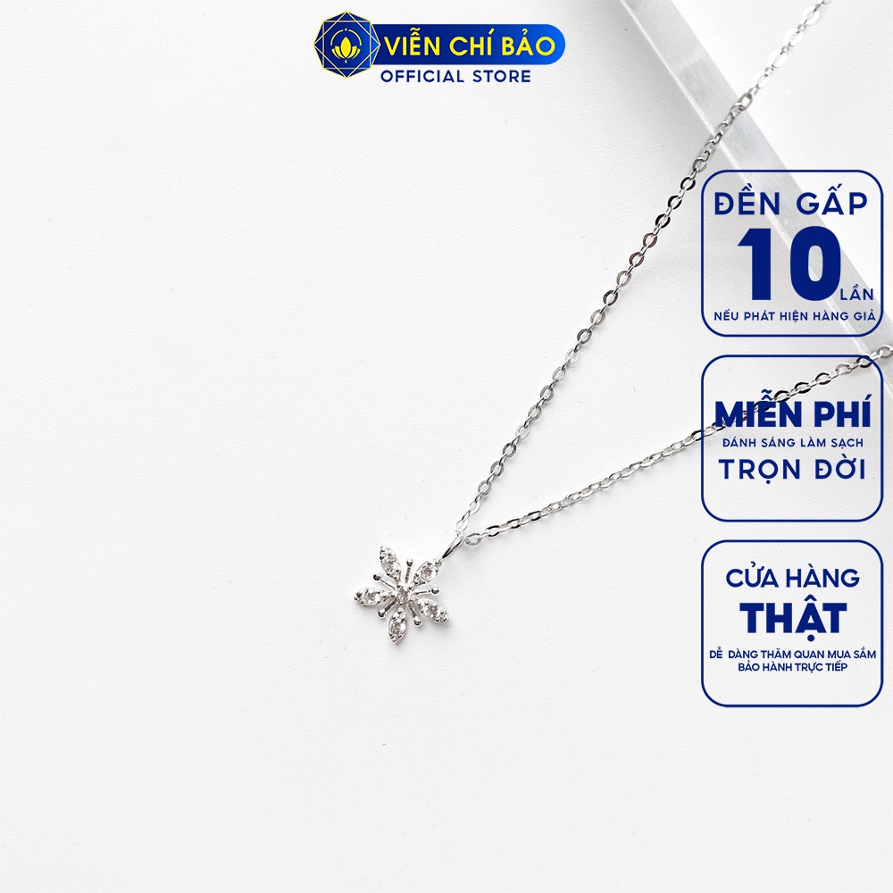 Dây chuyền bạc nữ Hoa Mai đính đá bạc 925 thời trang phụ kiện trang sức nữ Viễn Chí Bảo D400553