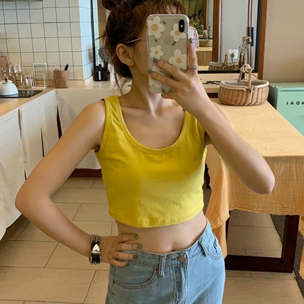 Áo ba lỗ nữ croptop siêu xinh dáng áo 3 lỗ ôm chất borip cotton dày mịn co dãn tốt, áo freesize - AT22-25