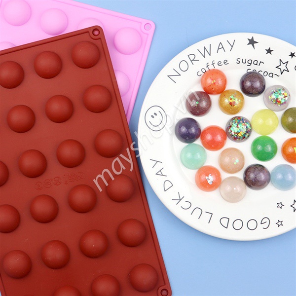 Khuôn silicone 24 bán cầu nhỏ