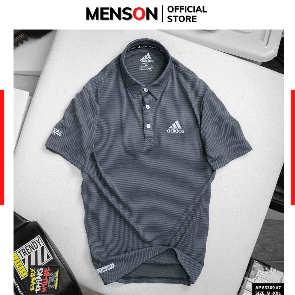 Áo polo nam thể thao Adidas thun lạnh cao cấp HÀNG LOẠI 1 chất poly spandex thoáng mát thấm hút mồ hôi Menson AP83309