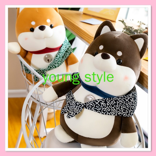 Gấu bông teddy bear chó Shiba Rời khỏi nhà, chó nhồi bông Shiba Inu lang thang phiêu bạc cực đáng yêu