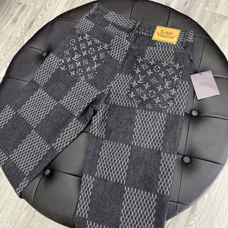 ⚡️ - Quần Jeans Luon Vuituoi x Nigo Giant Damier Waves MNGM Denim Pants, Quần Bò LV