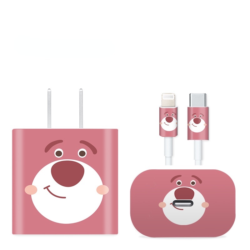 Miếng Dán Trang Trí Dễ Thương Cho Sạc iPhone 5w 18w 20w