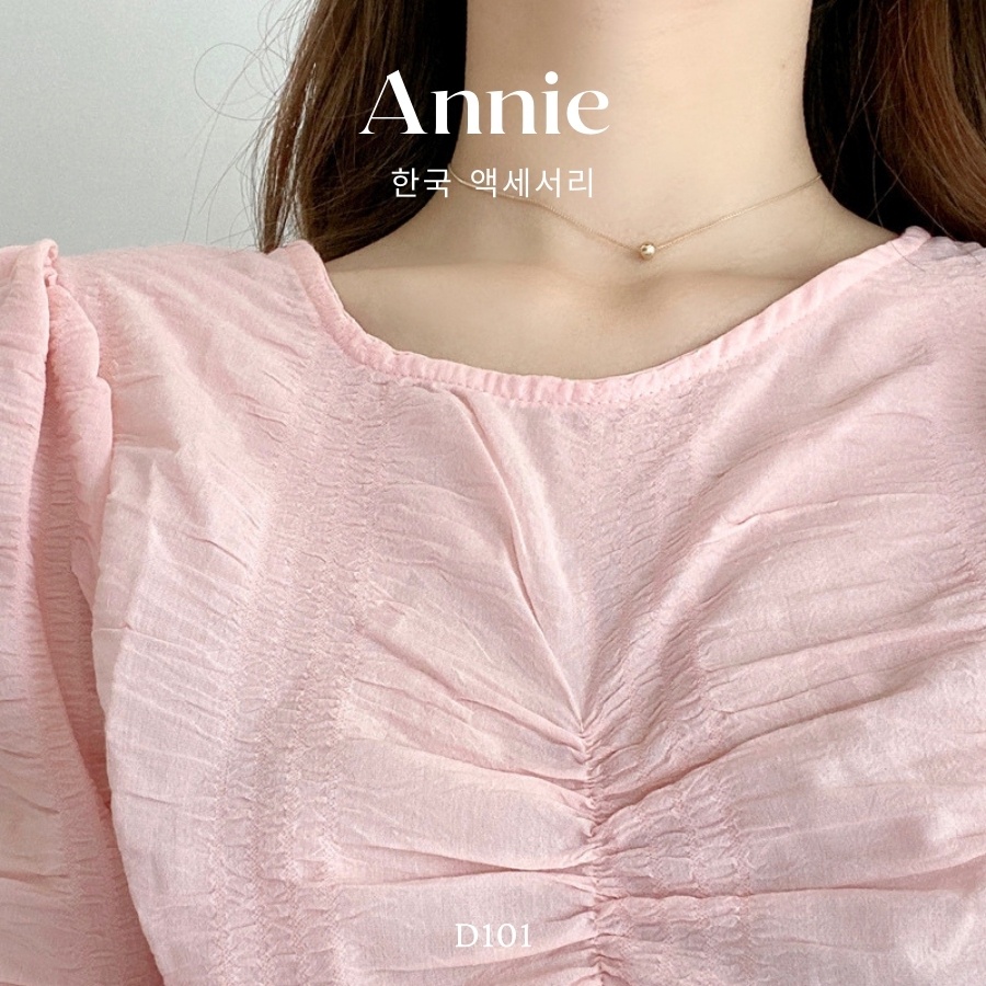 Dây chuyền hạt châu vàng sợi mảnh phong cách nữ tính dịu dàng ANNIE D101