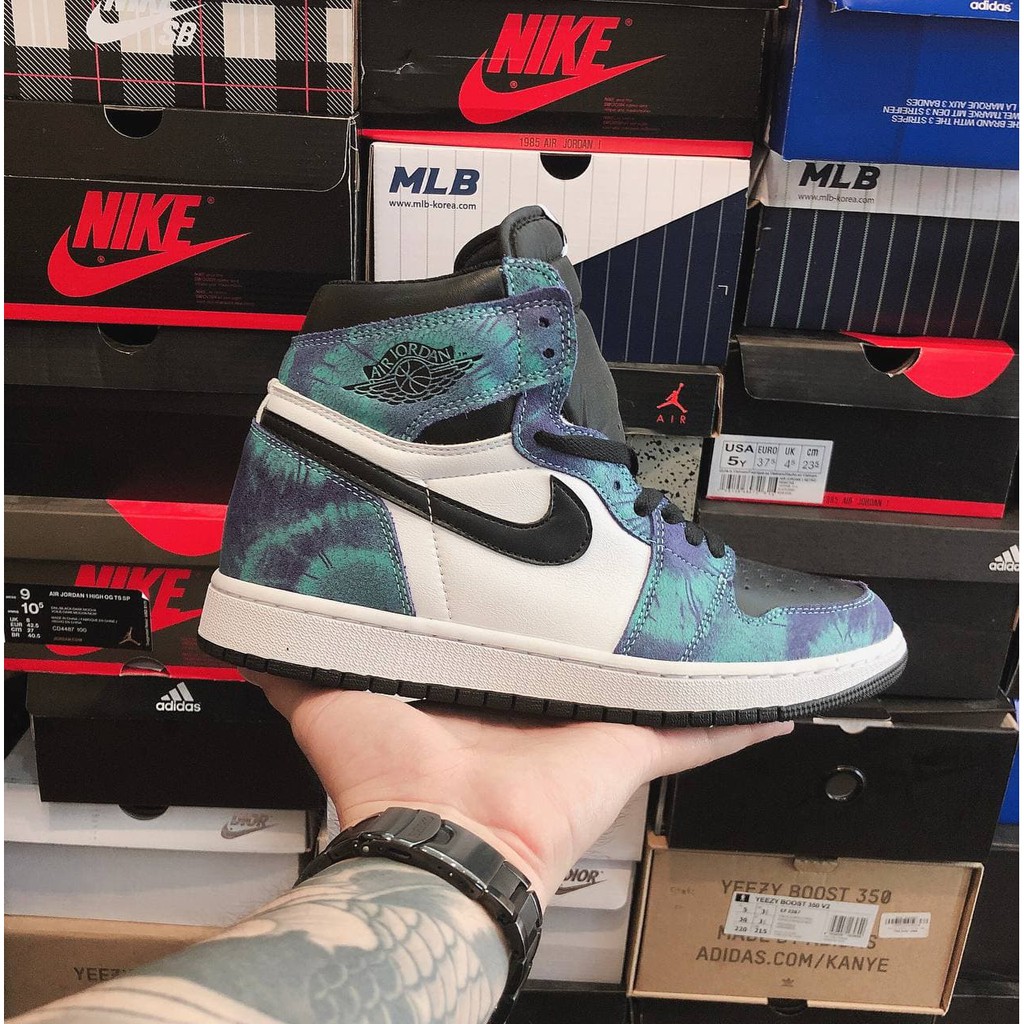 Giày thể thao Jordan 1 loang tie dye bản SC [BIG SALE + FULL BOX BILL + PHỤ KIỆN] Da thật - full size nam nữ