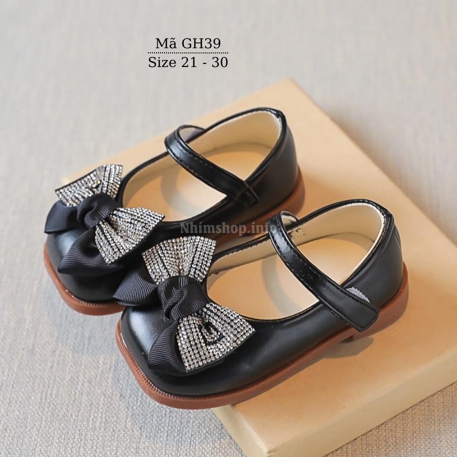 Giày búp bê bé gái 1 2 3 4 5 tuổi màu đen mang êm nhẹ phong cách Vintage cho bé đi học đi chơi mặc áo dài siêu xinh GH39