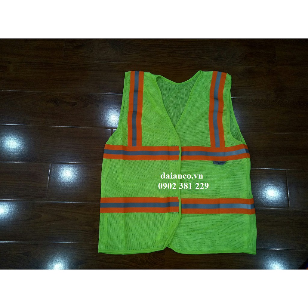 Áo phản quang lưới bảo hộ công trình dán - hình thật
