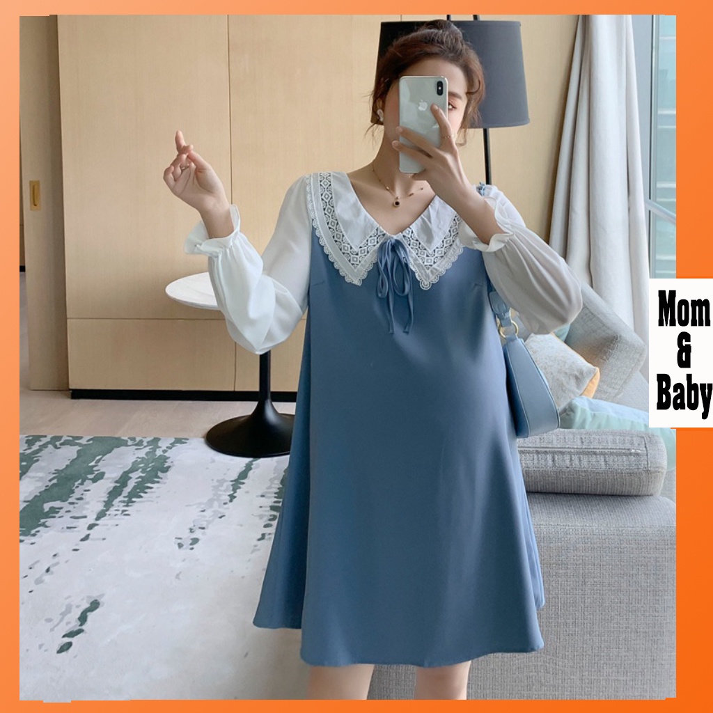 Váy bầu thời trang M179 chất đũi hàn freesize từ 45 đến 70kg