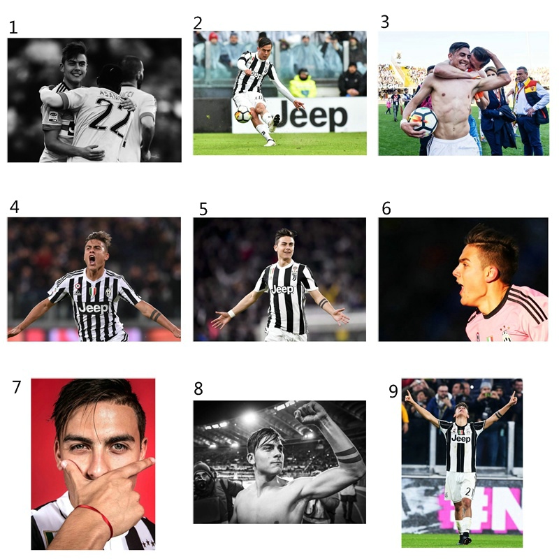 Mô hình cầu thủ bóng đá đội tuyển Ý 1 tấm Poster dán tường hình Paulo Dybala theo phong cách Vintage