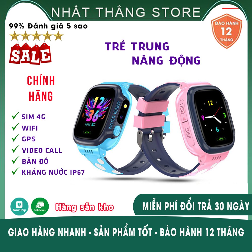Đồng Hồ Thông Minh Y92 Trẻ Em Định Vị ✅Hỗ Trợ Tiếng Việt, Kháng Nước IP67 - Lắp Sim Nghe Gọi, Định Vị LPS, 4G/WIFI