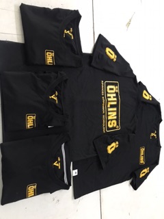 Áo thun OHLINS Biker Tay Ngắn Tem Xe (Đen)