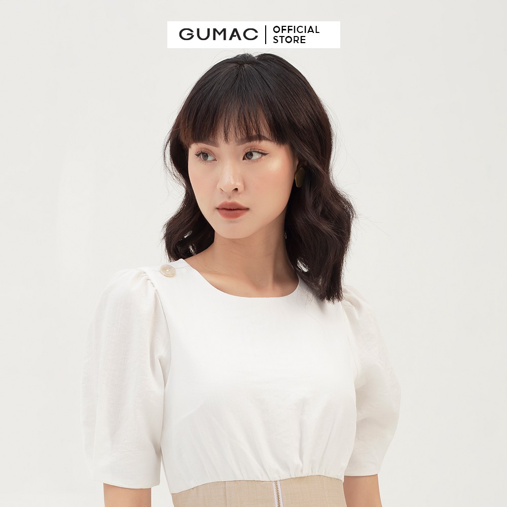 [Mã MABR07062 giảm 8% tối đa 50K đơn từ 249K] Đầm ôm nữ tay lỡ phối màu GUMAC đồ công sở thanh lịch, sang trọng DB392 | BigBuy360 - bigbuy360.vn