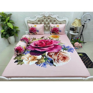 Drap thun lạnh 5D cao cấp mẫu hoa
