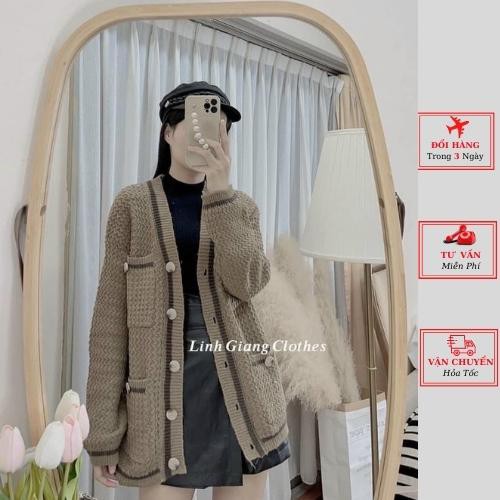 Áo khoác cardigan len nữ oversize dáng dài thu đông ulzzang Hàn Quốc công sở