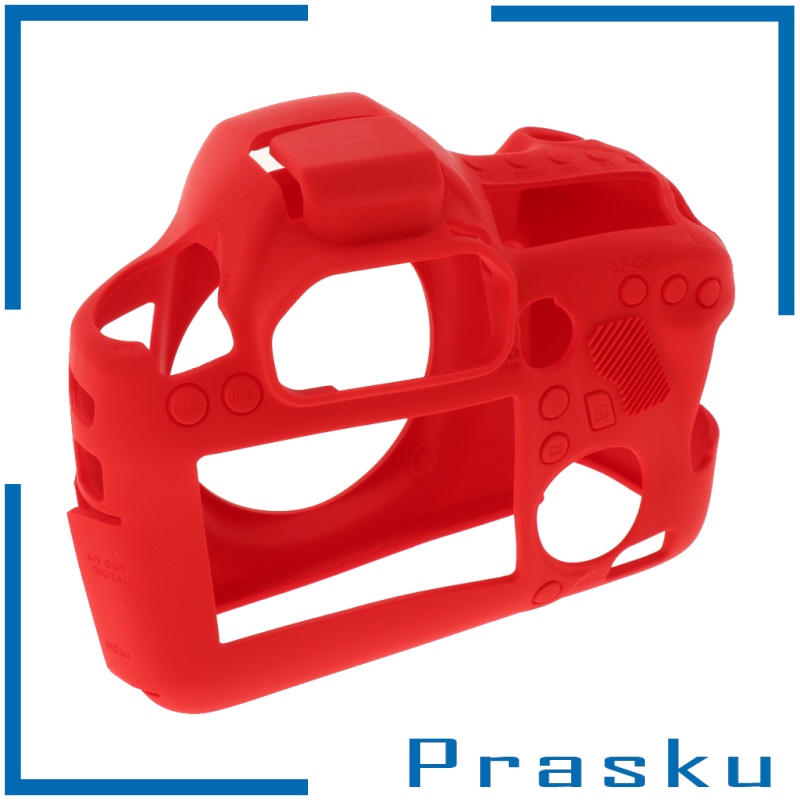 [PRASKU]Silicone Camera Case Full Body Protective Cover for Canon EOS 6D Red