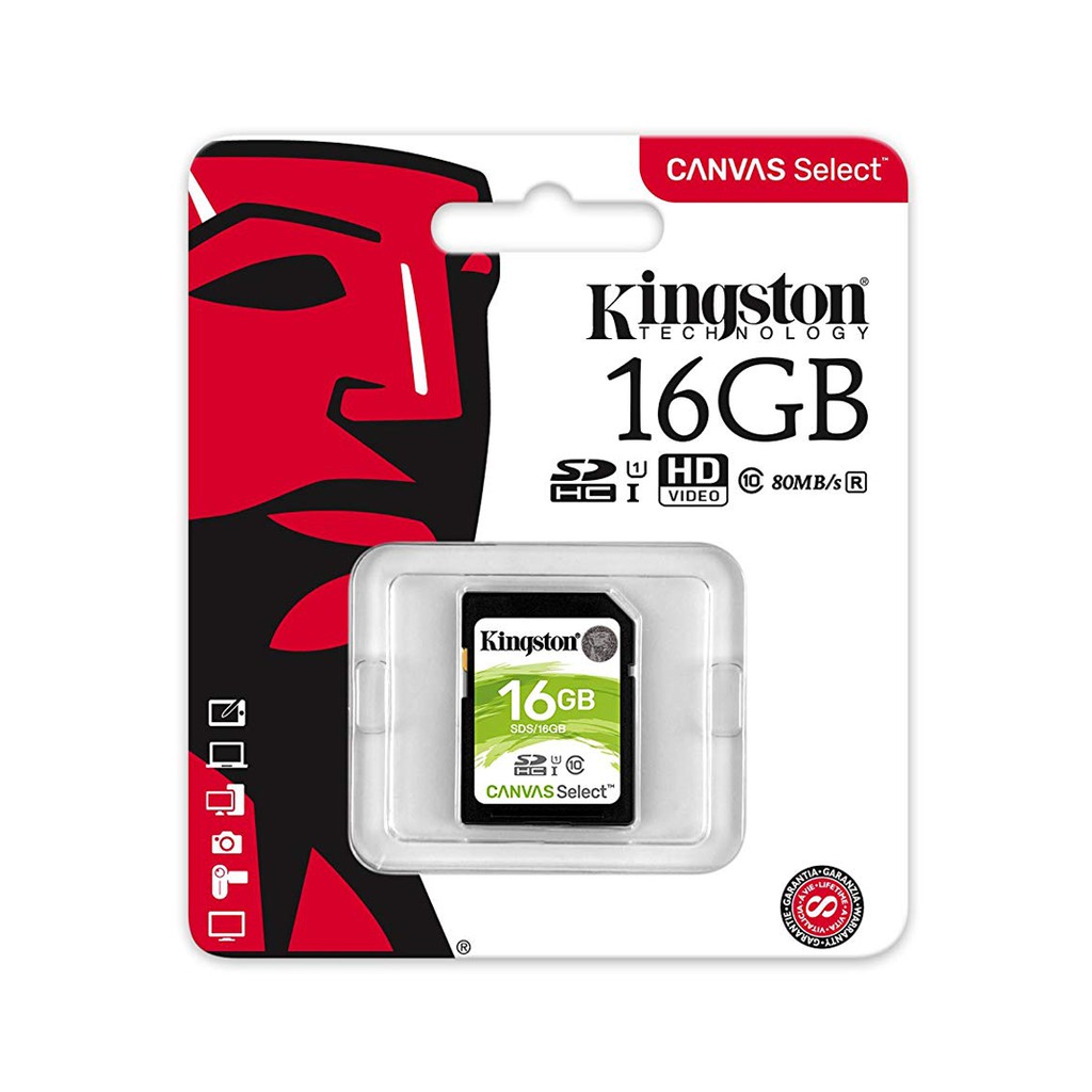 Thẻ nhớ SDHC Kingston 16GB Canvas Select upto 80MB/s (SDS/16GB) - Hãng phân phối chính thức | WebRaoVat - webraovat.net.vn
