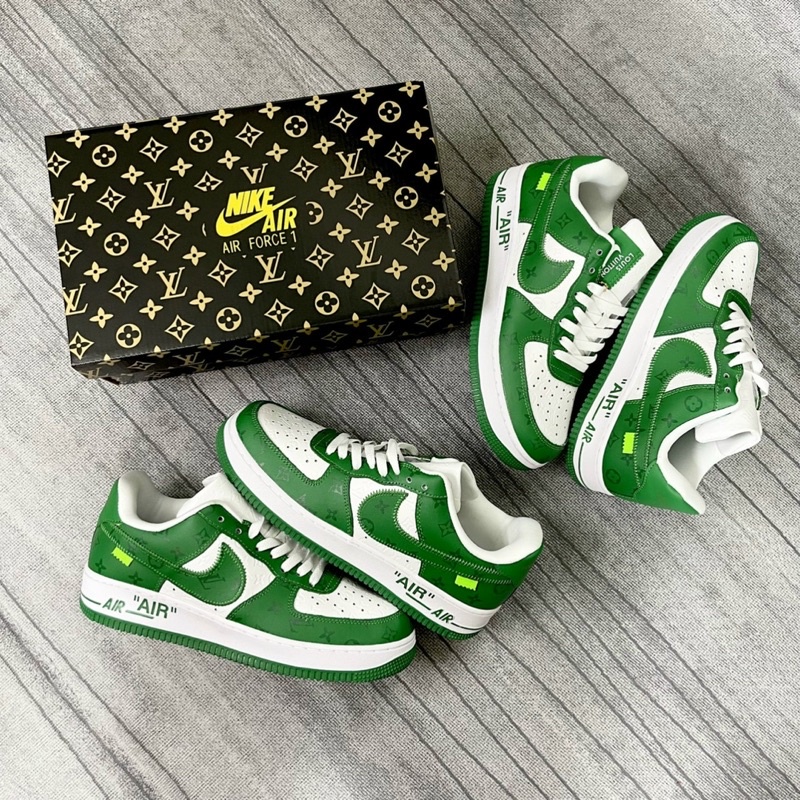 Giày thể thao AF1 LV xanh lá , Giày Air Force 1 Low By White Green bản chuẩn full box bill