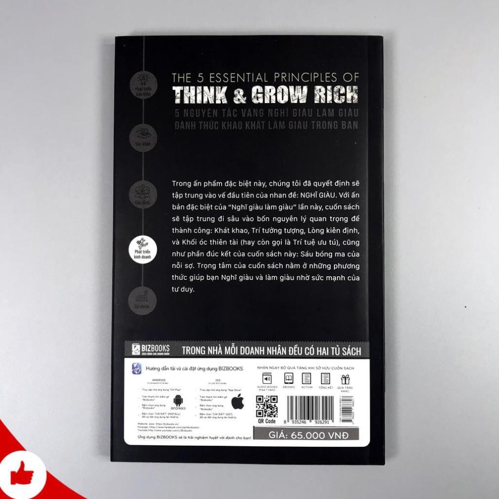 Sách -  Think & Grow Rich - 5 Nguyên Tắc Vàng Nghĩ Giàu Làm Giàu - Đánh Thức Khao Khát Làm Giàu Trong Bạn [BIZBOOKS]